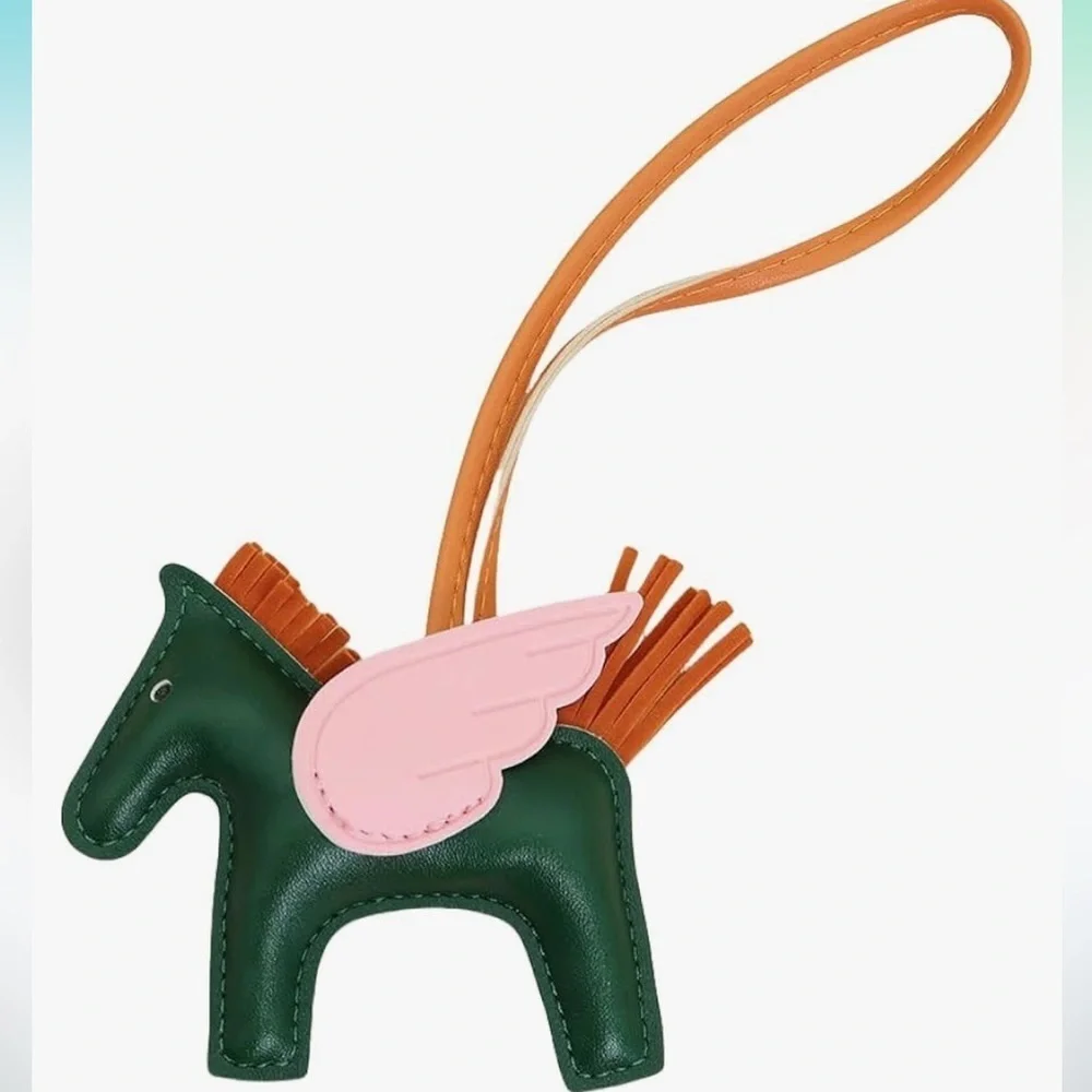 Hunter Green Horse Pegasus pony Bag Charm designer look luxury style for your b…